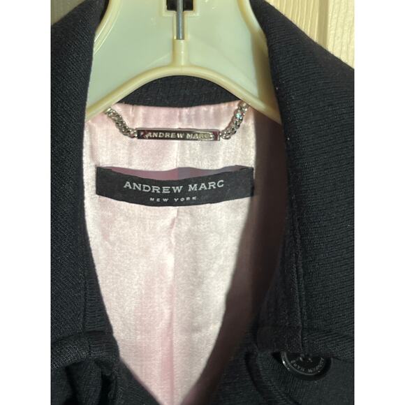 Andrew Marc Coat Wool Blend Double Breasted Midnight Blue to Black - Picture 3 of 12